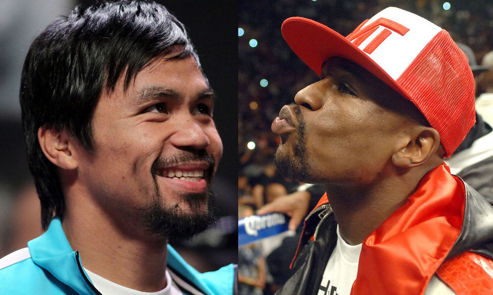 Mayweather interview Pacquiao pics
