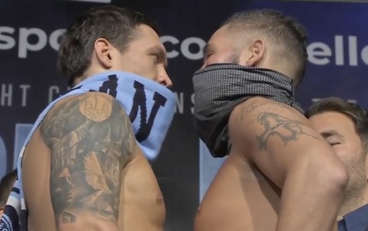 Pesée officielle : Usyk 198.4 lbs, Bellew 199.4 lbs