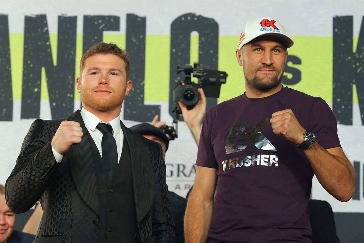 Face à face entre Canelo Alvarez vs. Sergey Kovalev à la conférence de presse