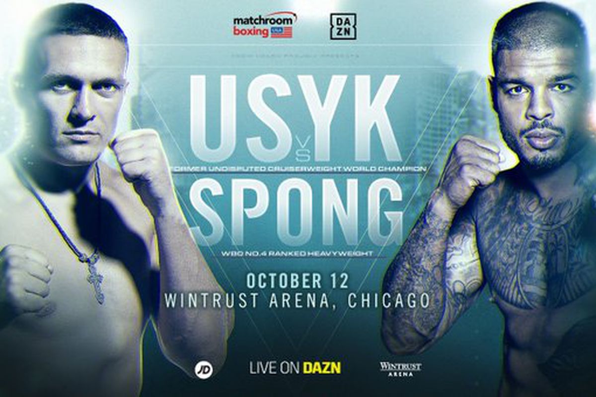 Oleksandr Usyk vs. Tyrone Spong, le 12 Octobre, à Chicago