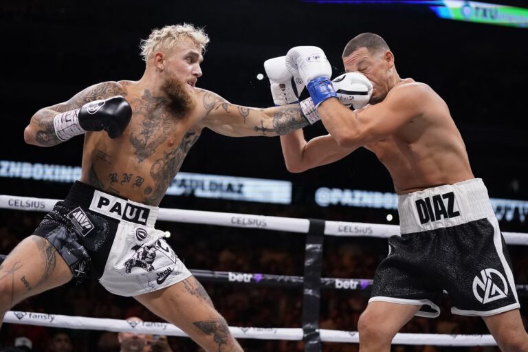 Jake Paul envoie au tapis Nate Diaz et remporte une guerre de 10 rounds