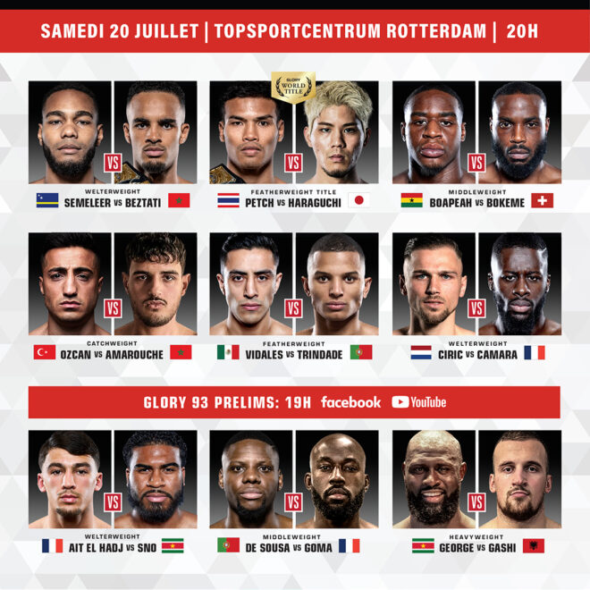 6 Francophones sur la carte du GLORY 93 !