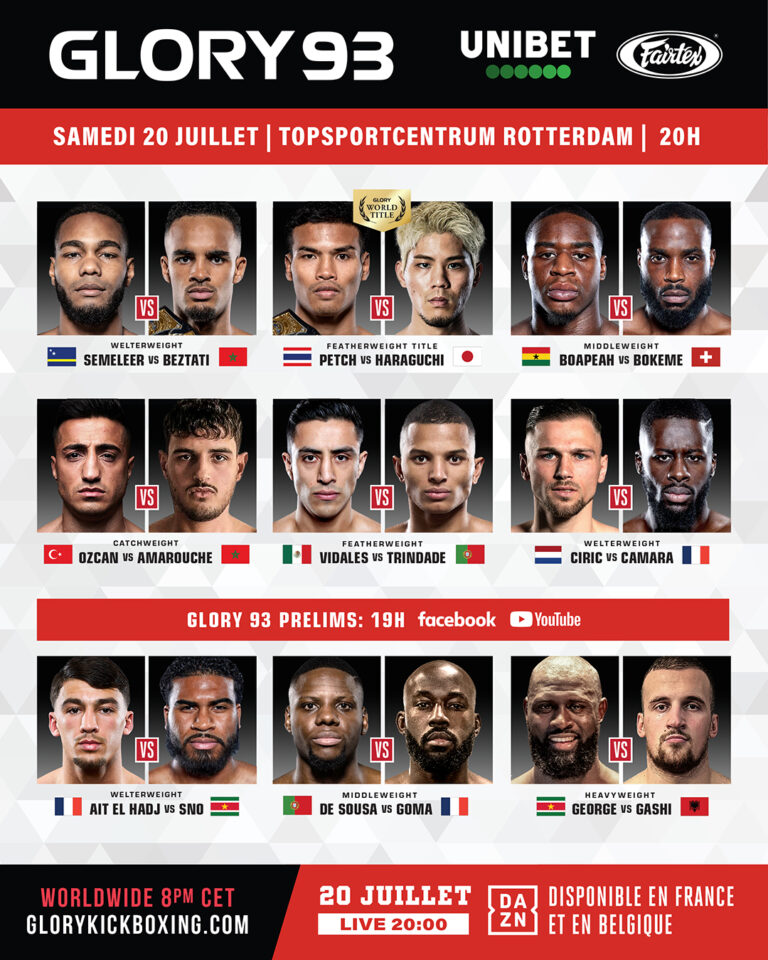 6 Francophones sur la carte du GLORY 93 !