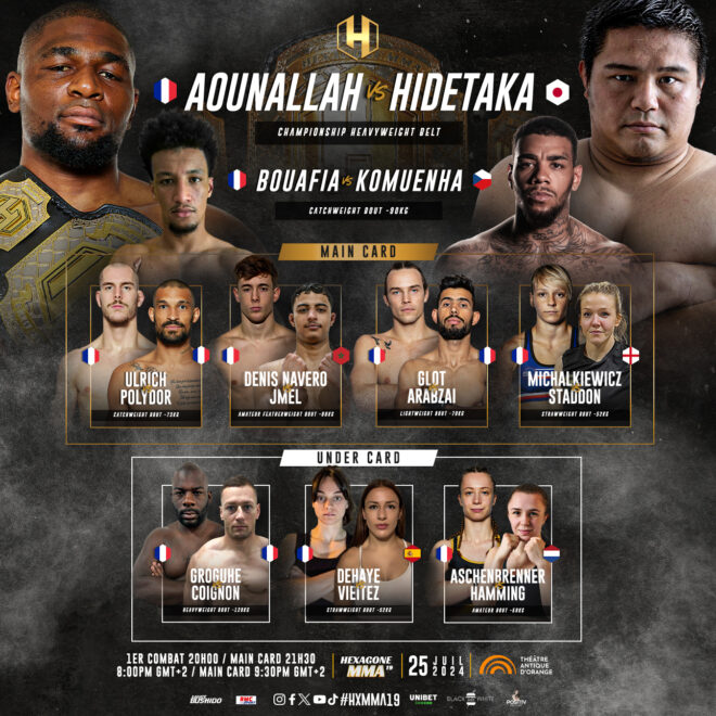 HEXAGONE MMA 19 : Un championnat du monde des poids lourds et les débuts de Paul Denis Navero au Théâtre Antique d’Orange