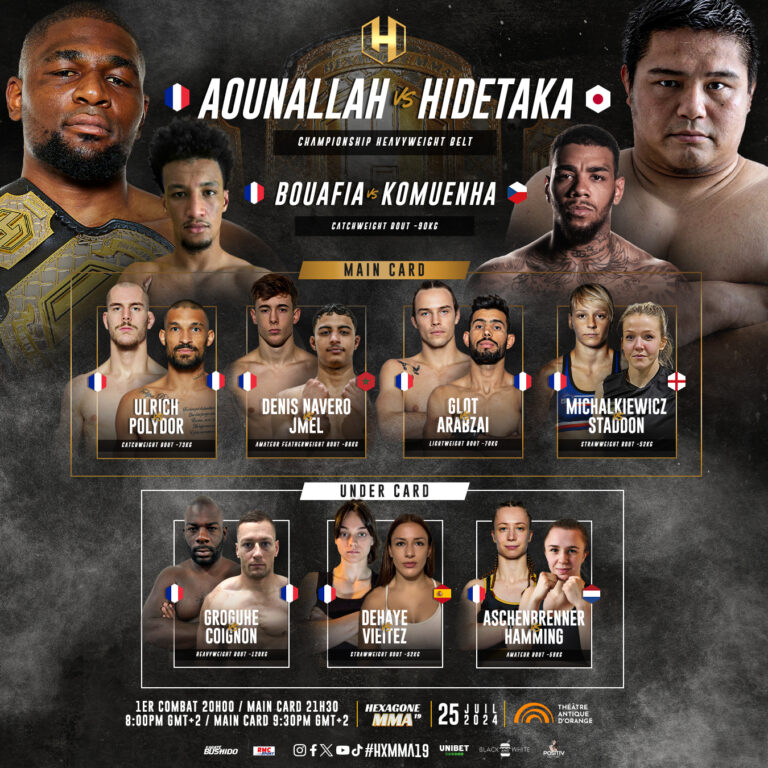 HEXAGONE MMA 19 : Un championnat du monde des poids lourds et les débuts de Paul Denis Navero au Théâtre Antique d’Orange