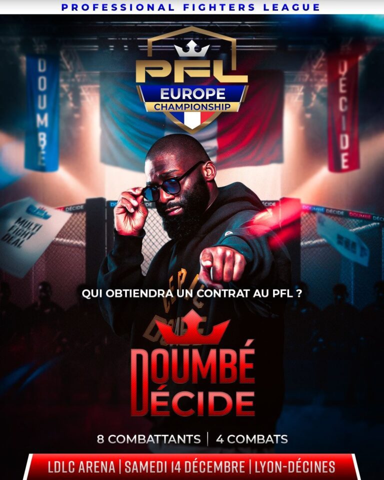 Le championnat d’Europe PFL de Lyon annonce les trois premiers combats « Doumbé Decides » avec des combattants Français pour des contrats PFL