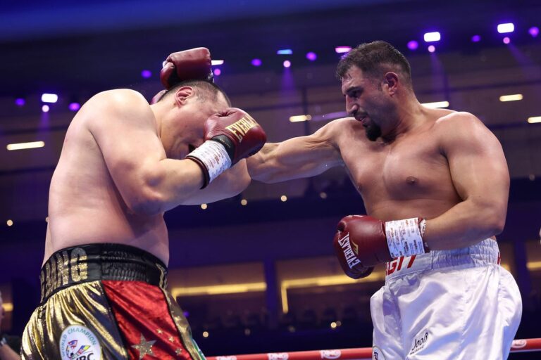 Agit Kabayel se remet d’une chute au tapis et stoppe Zhilei Zhang au 6e round