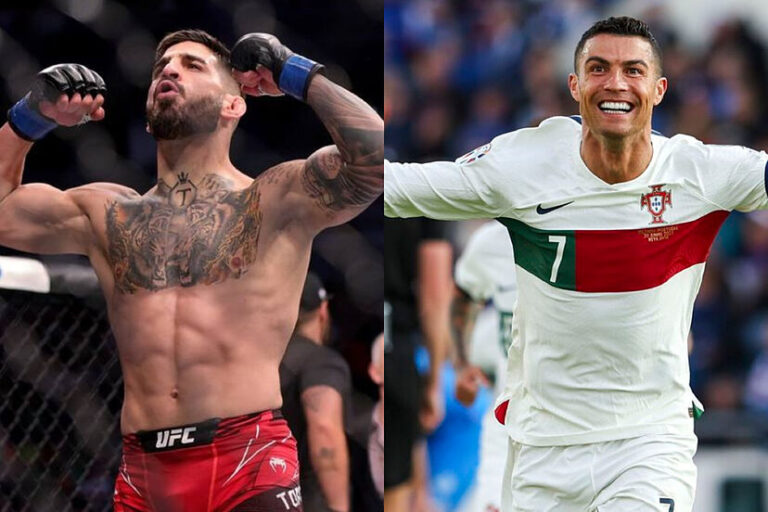La star de l’UFC Ilia Topuria en dispute avec Cristiano Ronaldo