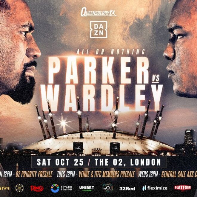 Joseph Parker vs. Fabio Wardley officiel, le 25 Octobre à Londres