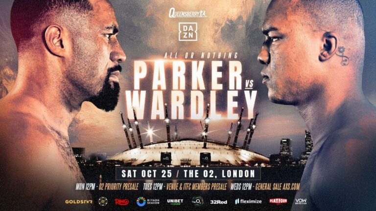 Joseph Parker vs. Fabio Wardley officiel, le 25 Octobre à Londres