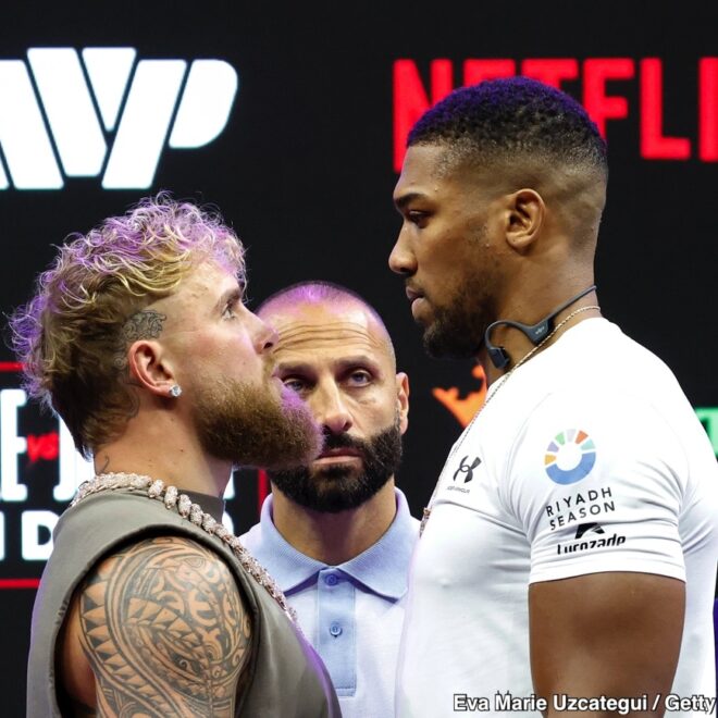 Anthony Joshua promet de viser un KO sur Jake Paul pour conquérir le public