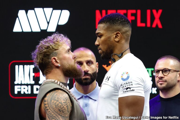 Anthony Joshua promet de viser un KO sur Jake Paul pour conquérir le public