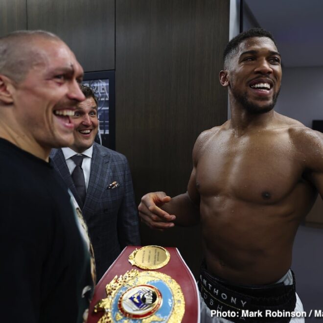 Eddie Hearn répond aux rumeurs disant que Anthony Joshua et l’équipe de Oleksandr Usyk travaillent ensemble