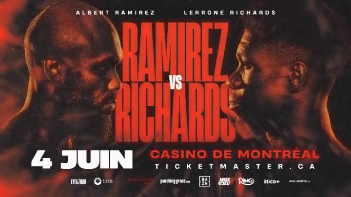 Albert Ramirez face à Lerrone Richards en combat de championnat du monde WBA intérimaire des mi-lourds le 4 Juin prochain à Montréal