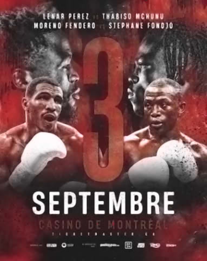 Lenar Perez vs. Thabiso Mchunu le 3 Septembre au Casino de Montréal
